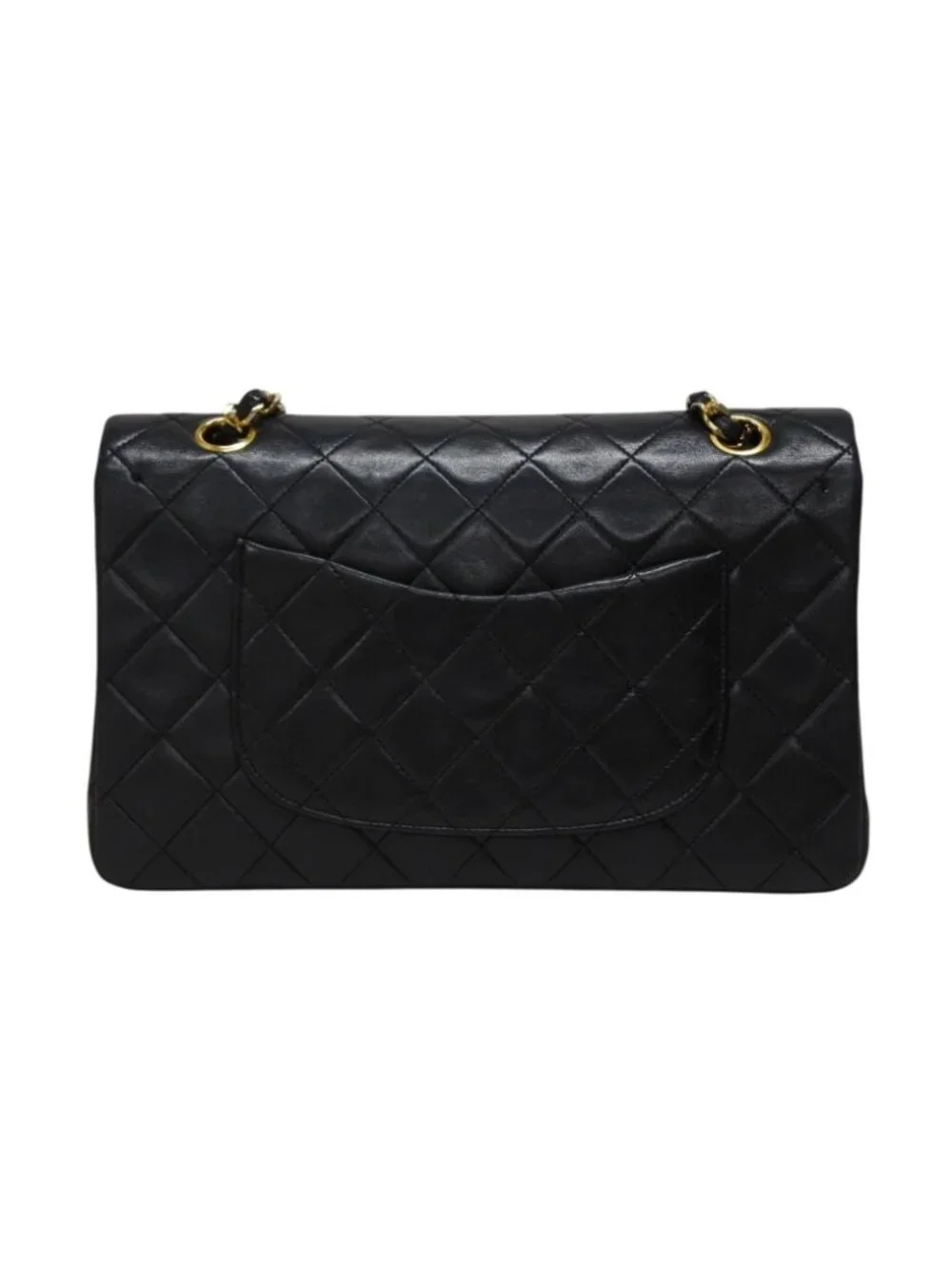 Chanel Quilted 25 Double Flap Chain Shoulder Bag CC Logo Lambskin Gold